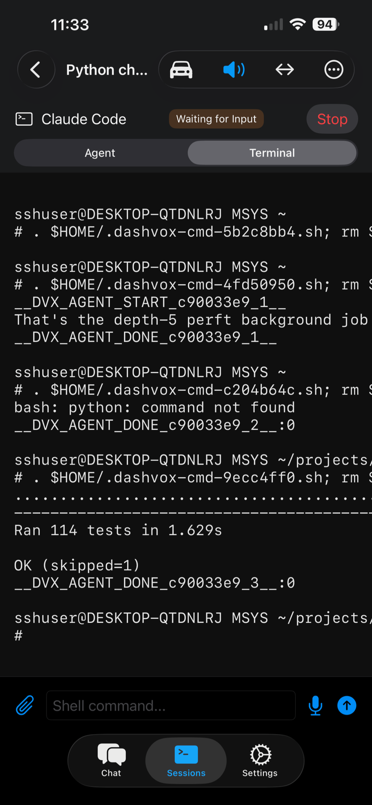 Terminal mode